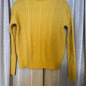 Tahari Women's Yellow Cable Knit Sweater